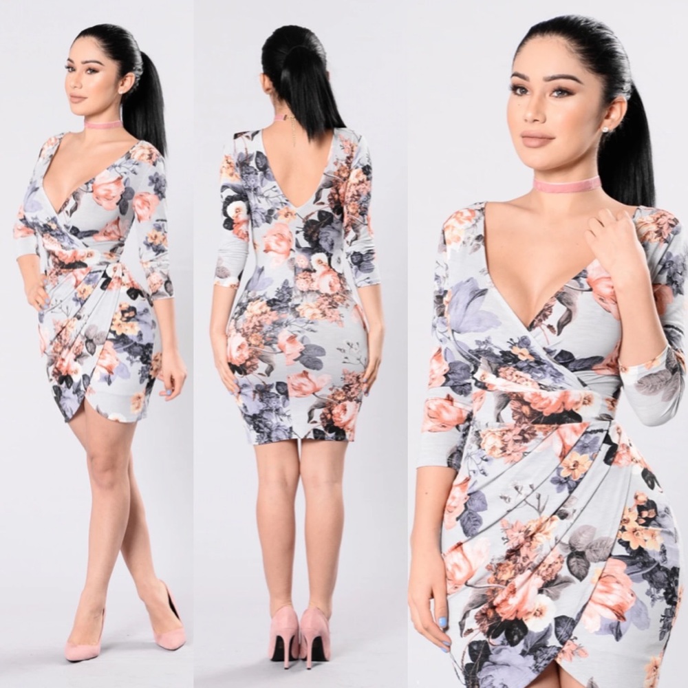 Fashion Nova Floral Wrap Dress
